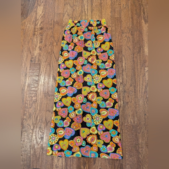 Vintage Psychedelic Maxi Skirt, 60s Hippie Maxi Skirt Size XS Women - Picture 10 of 11